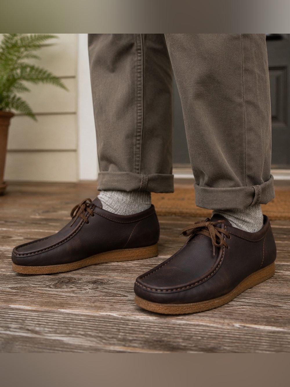 Clarks Originals Wallabee Dark Brown Leather Moc Toe Shoes Men’s US 10 EU 43